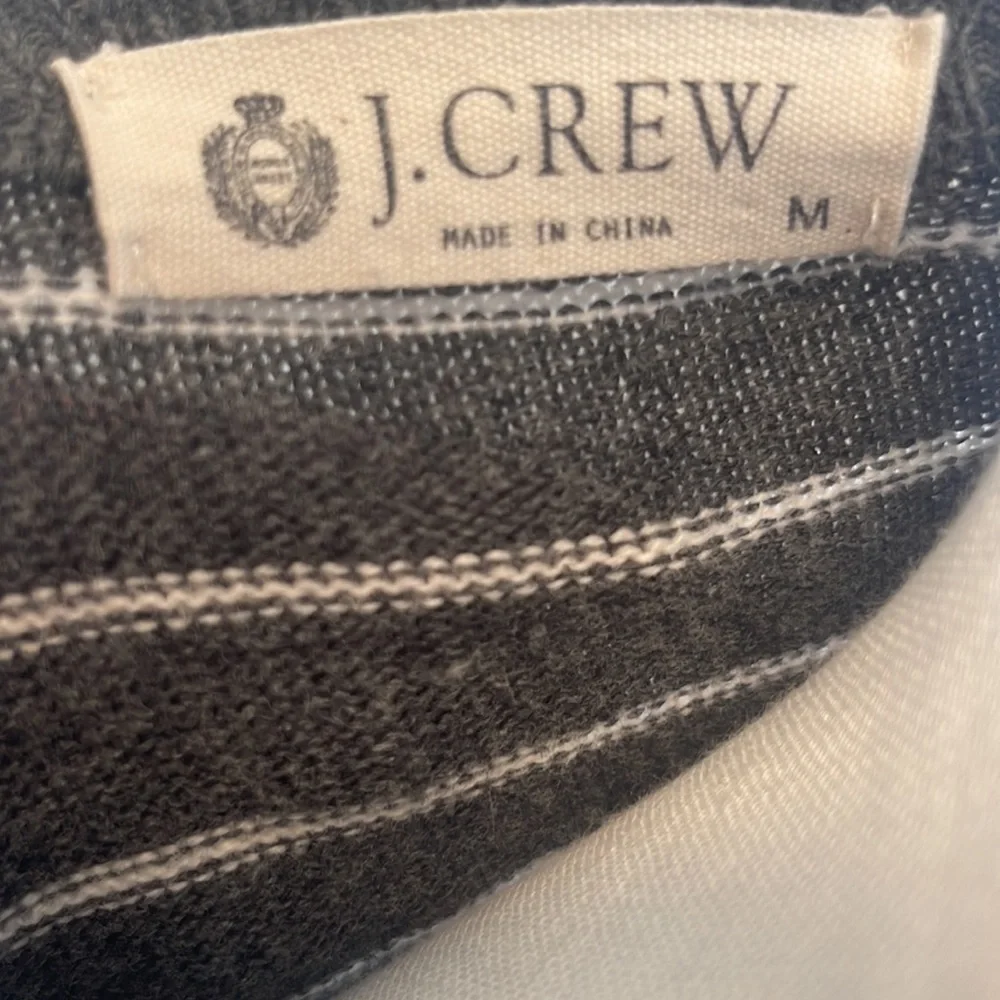 J. Crew Cashmere Blend V-Neck Stripe Sweater Like New! Size Medium
